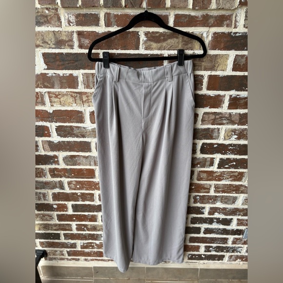 HALARA High Waist Waffle Knit Wide Leg Pants Gray Size Large Long NWT - Picture 11 of 11